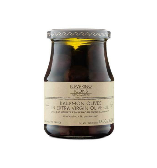 Navarino Icons Kalamon Olives in Extra Virgin Olive Oil, 360g